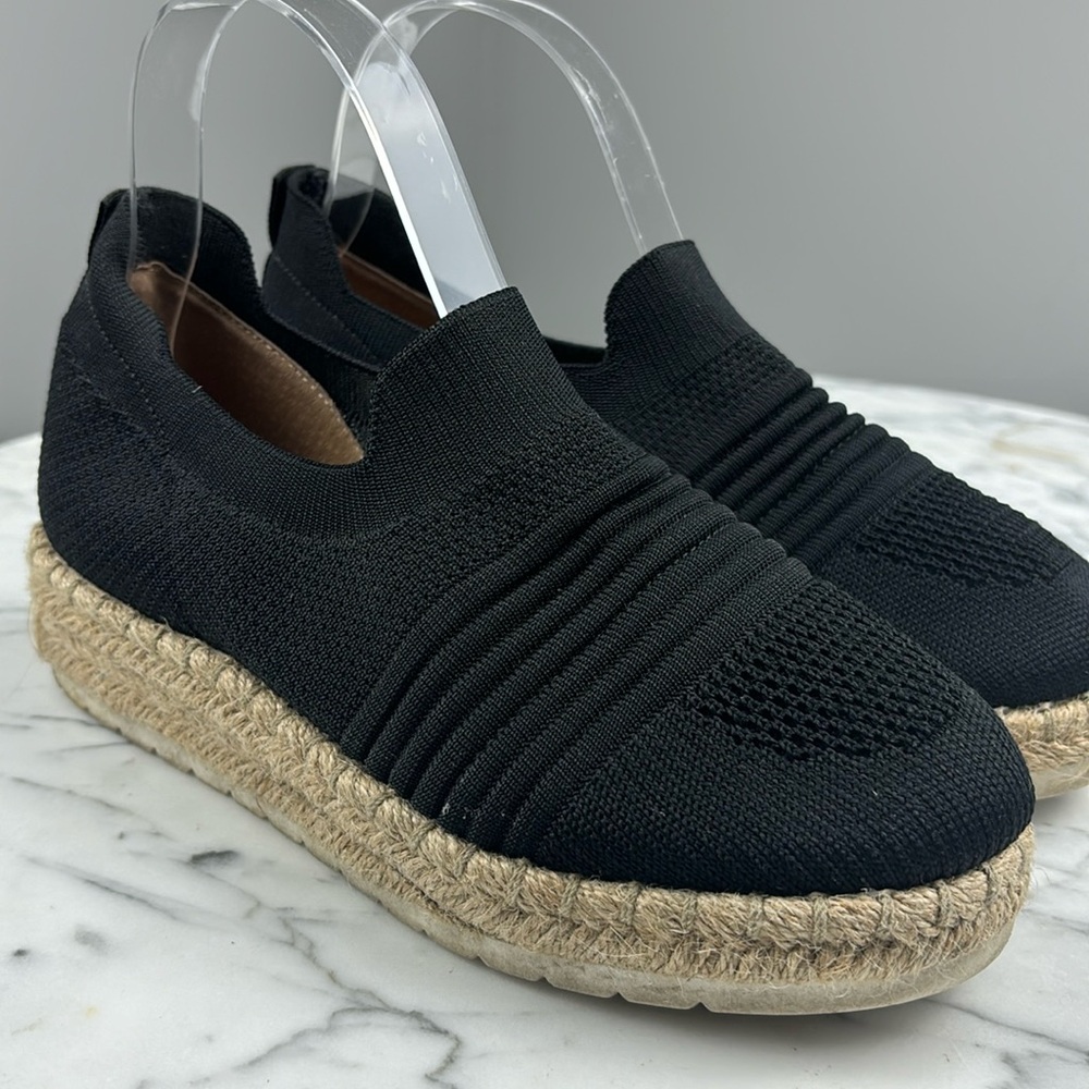 ADRIENNE VITTADINI SPORT women's shoes black NIKO slip on espadrilles SIZE 6 1/2